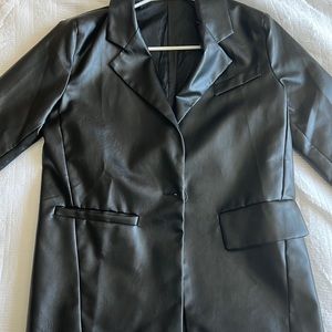 Faux Leather blazer